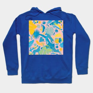 Surreal Wildlife / Pink, Blue, Yellow Hoodie